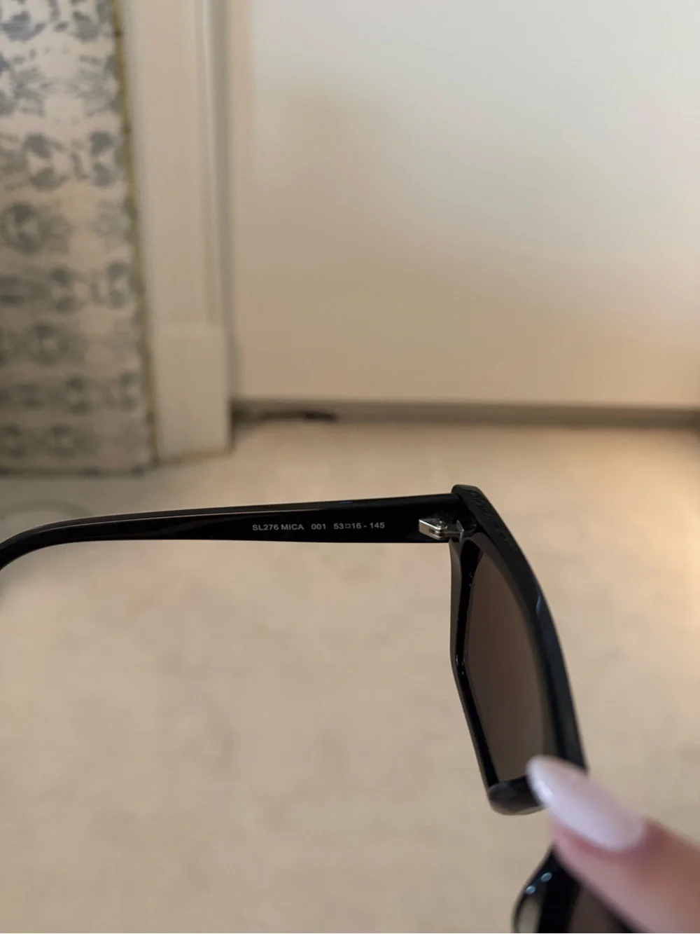 Saint Laurent Black Angular Cat-Eye Sunglasses